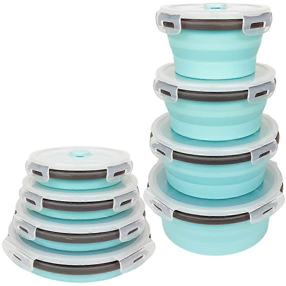 4 Set Collapsible Silicone Bowls for Camping Microwave and Freezer Safe