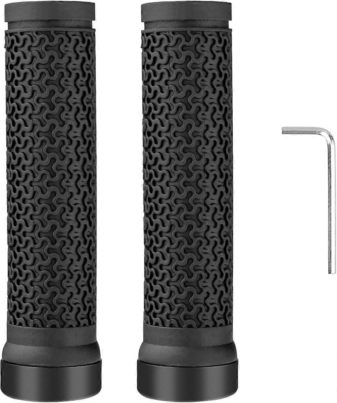 2Pcs Bike Grips, Non-Slip Handlebar Grips with Allen Wrench, Professional Mountain Bicycle Grips with Soft Anti-Slip Rubber