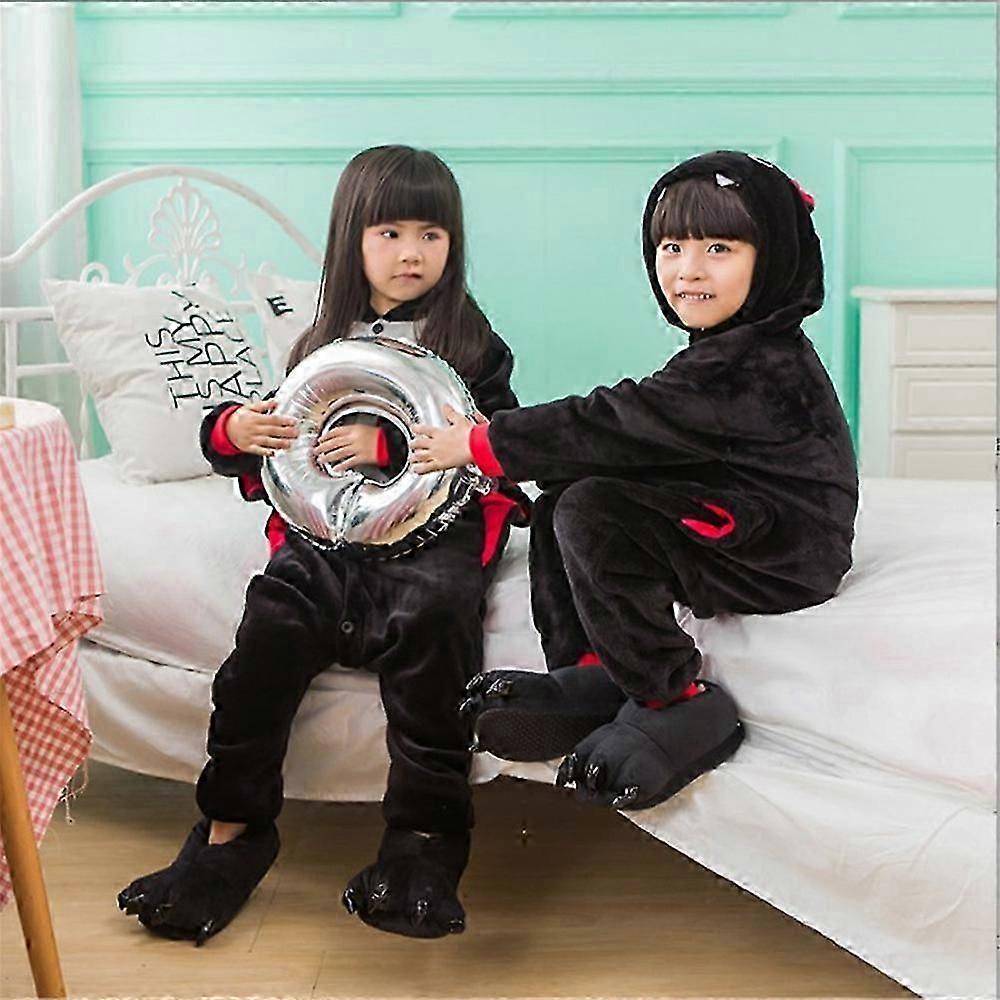 Unisex Kids Flannel Onesie Pajamas, Halloween Cosplay Animal Costume One Piece Sleepwear Homewear for Boys Girls