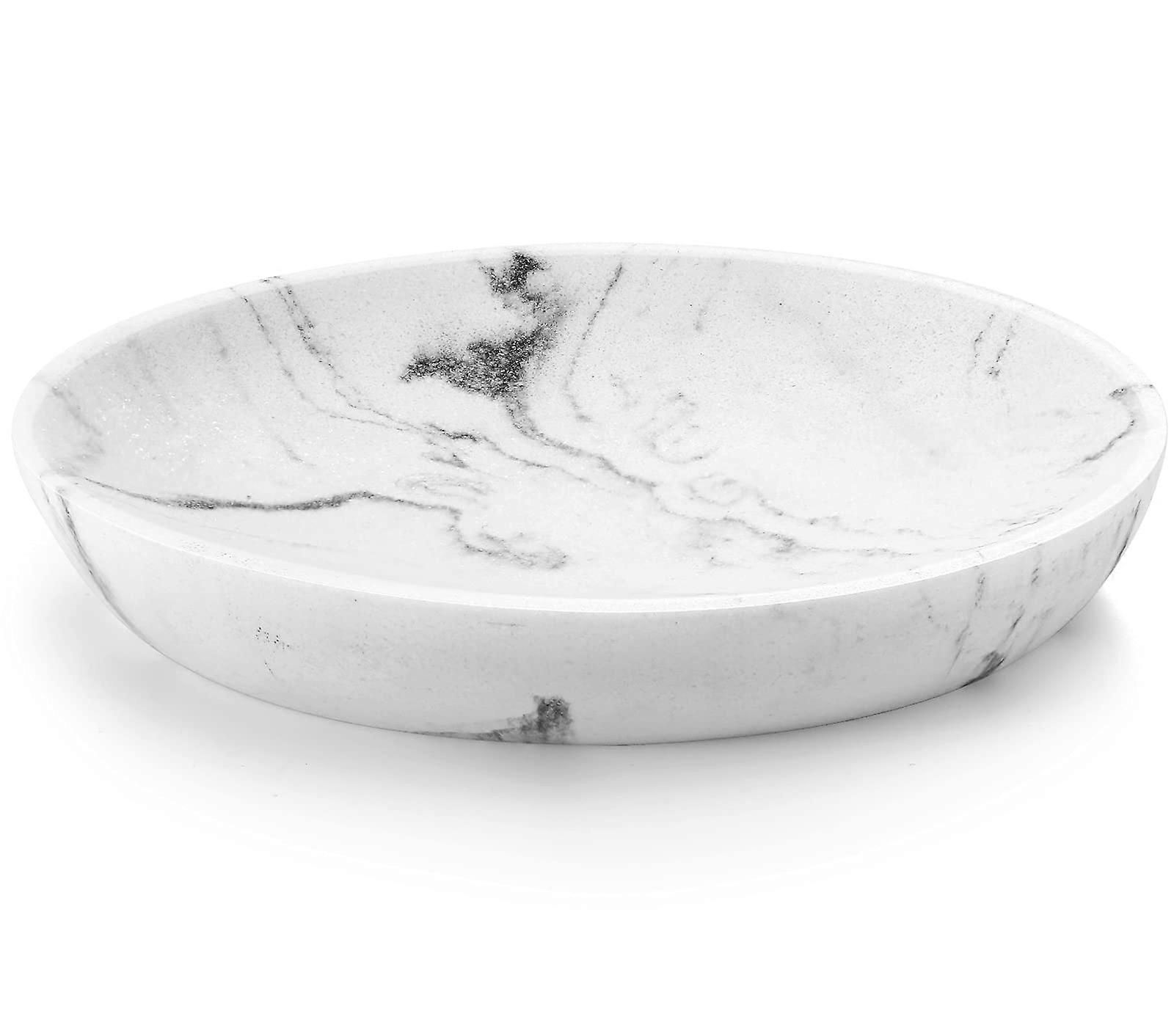 Soap container, resin soap tray soap holder container box, marble pattern oval