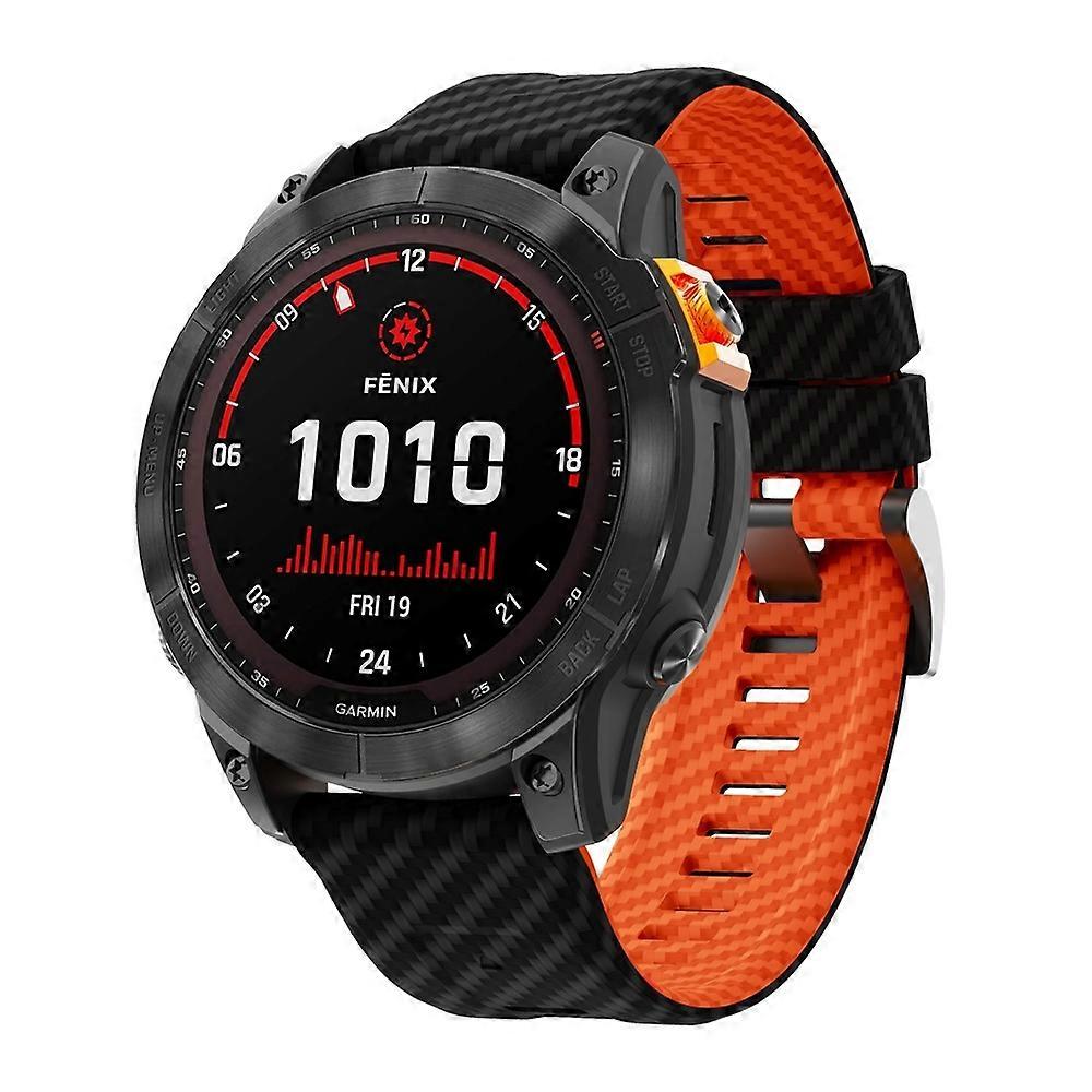 Two Color Carbon Fiber Pattern Silicone Watch Band