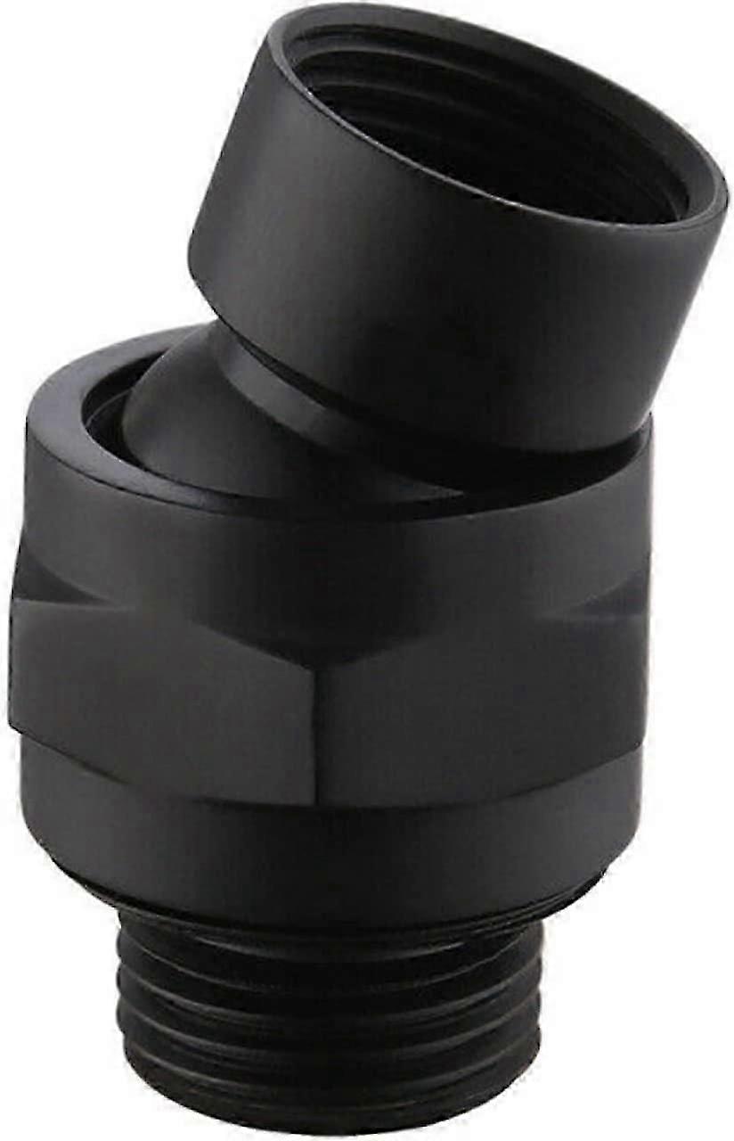 High Flow Shower Head Connector -Adjustable Extension Arm - Ball Joint - Universal Brass Adapter,Black