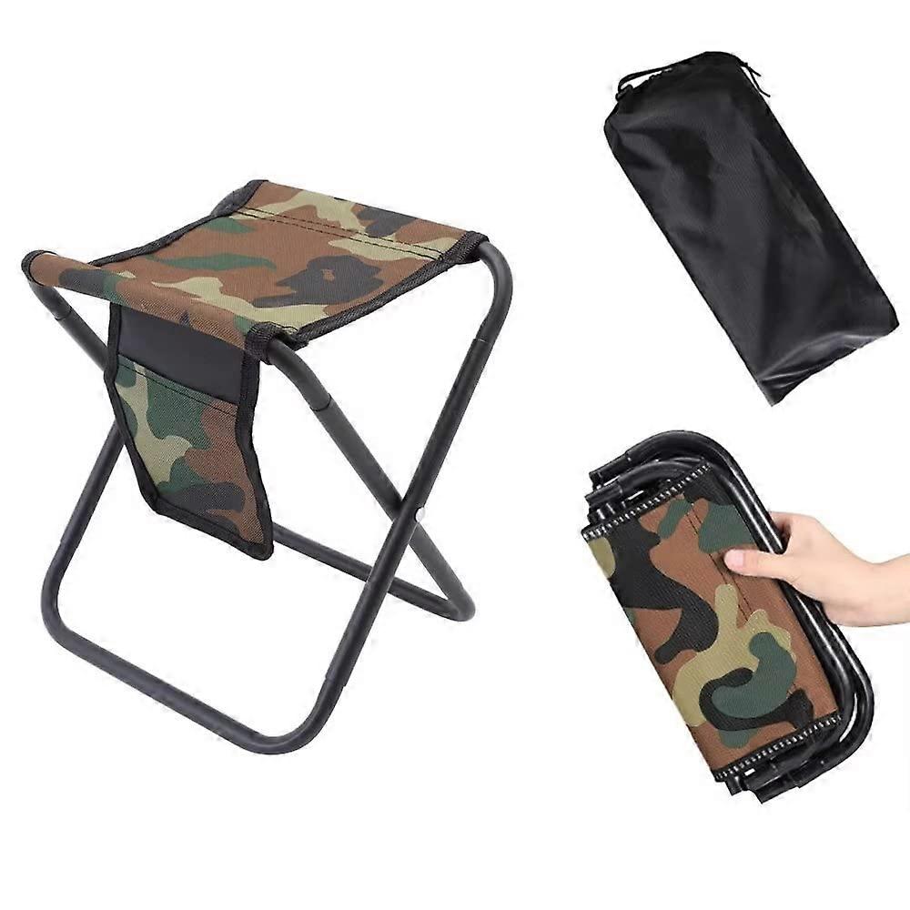 Mini Portable Folding Stool - Camouflage Camp Fishing Stool for Adults, 450LBS Capacity, Lightweight for Hiking and Beach
