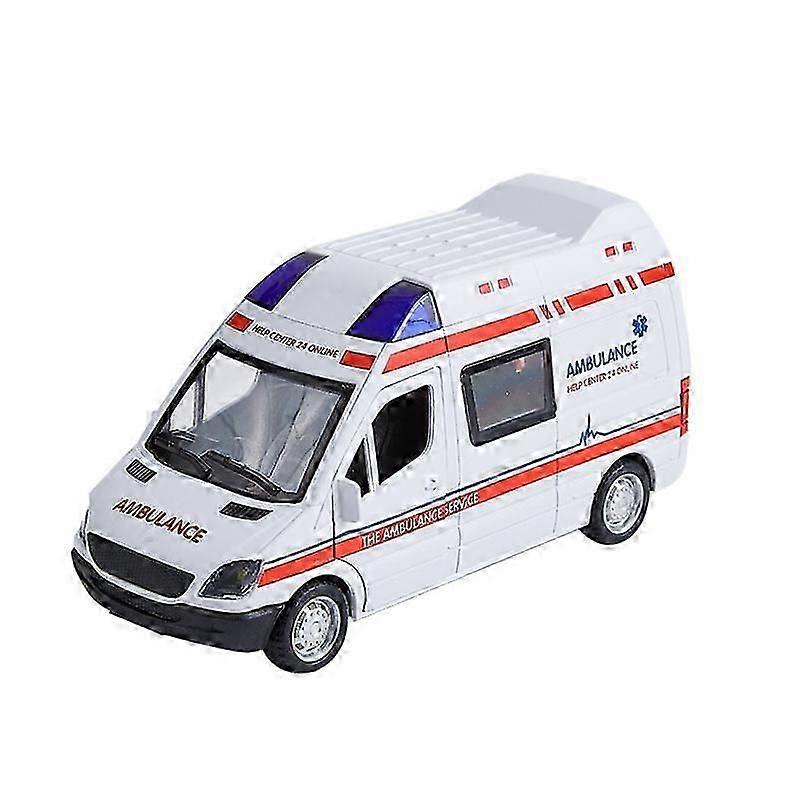 Ambulance Toy Car with Light & Siren Sound Friction Powered Rescue Vehicle LED Lights