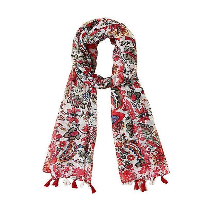 Pretty Knit Scarf Classical Flower Printed Pattern Large Shawl for Cold Winter