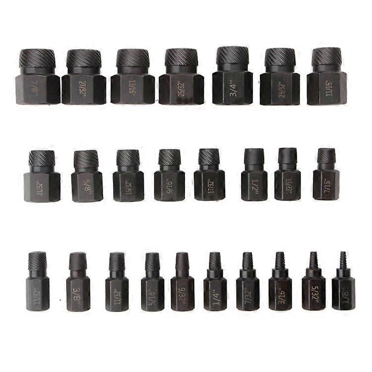 25pcs Screw Extractors Multifunction High Hardness Broken Nut Screw Extractor Tool Kit For Workshop