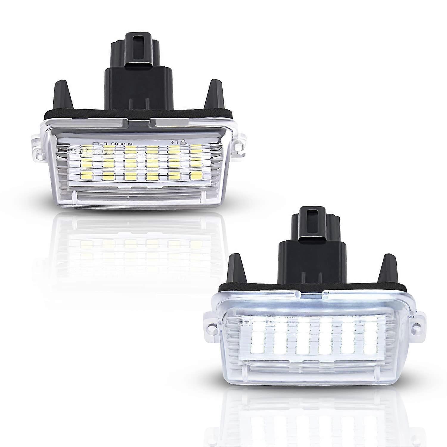 LED License Plate Lights Bright White Tag Lamp Assembly Replacement Compatible with Toyota Camry Highlander Avalon Yaris Prius C, Pack of 2