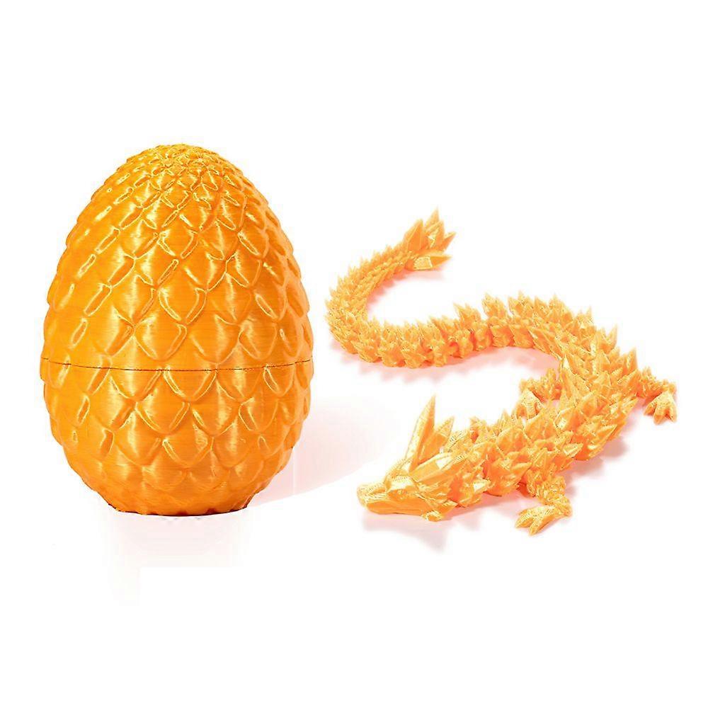 3D Printed Dragon Egg with Egg, Full Articulated Flexible Dragon Toy for Fidget Stress Relief, Easter & Office Decor