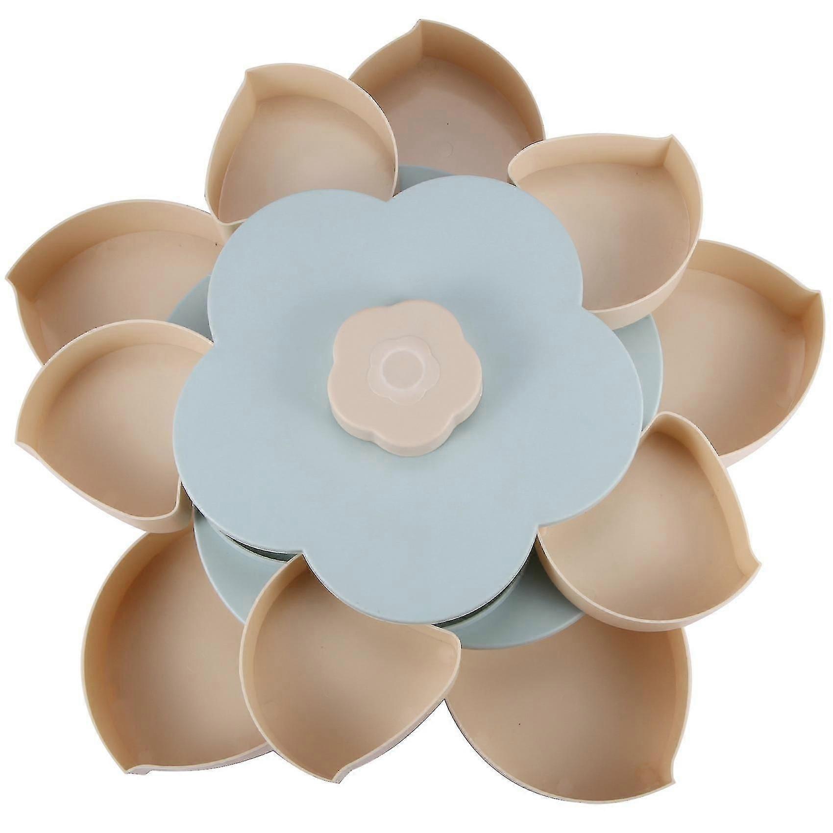 Petal-s Rotating Snack Box C Tray Food Stora Box Wedding C Plates Double-deck Dried F