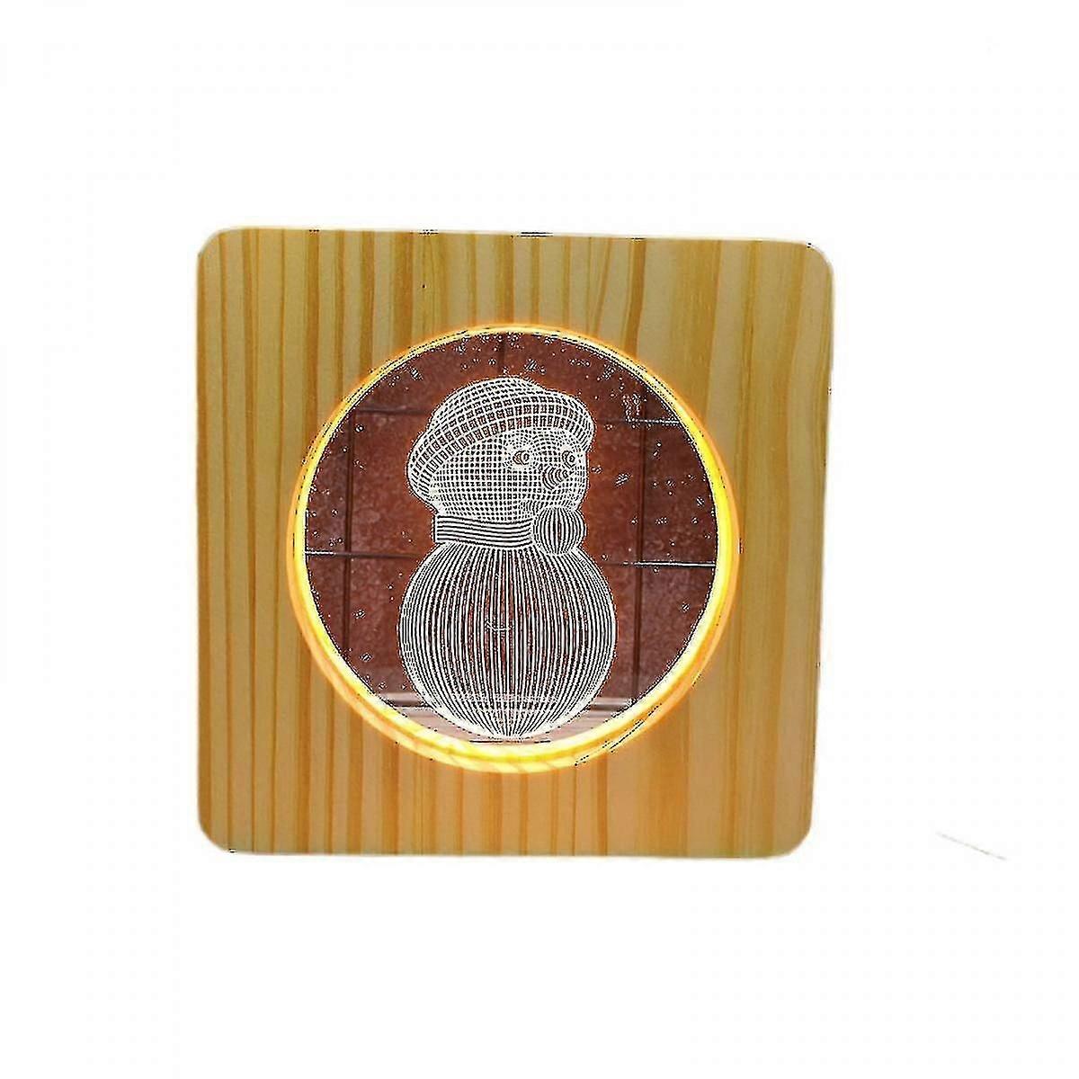Blythe Snowman Led Night Light Solid Wood Low Energy Used Button Switch So
