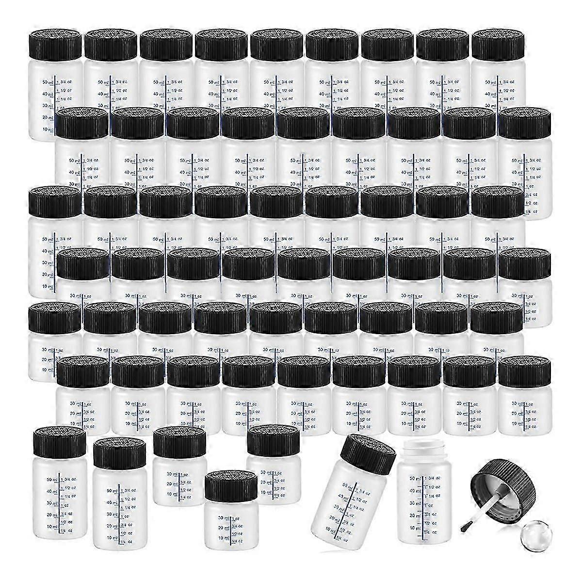 120Pcs Touch Up Paint Bottles with Applicator Brush and Lids 2 Oz and 1 Oz Liquid Capacity Plastic
