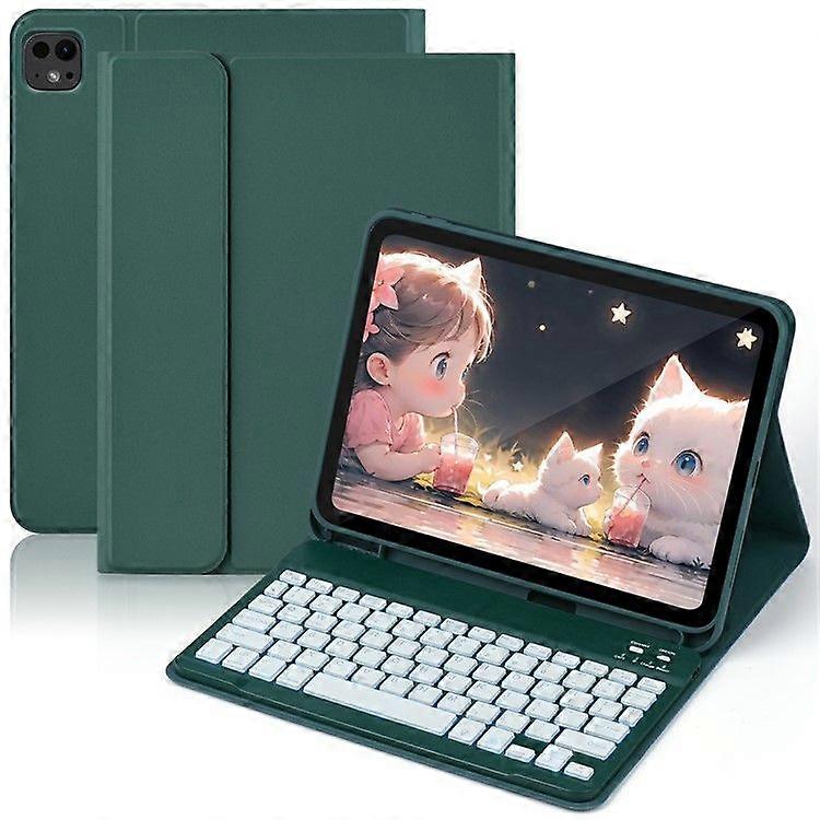 Bluetooth Keyboard For iPad Pro 11 (2024) with Tablet Case Leather Cover