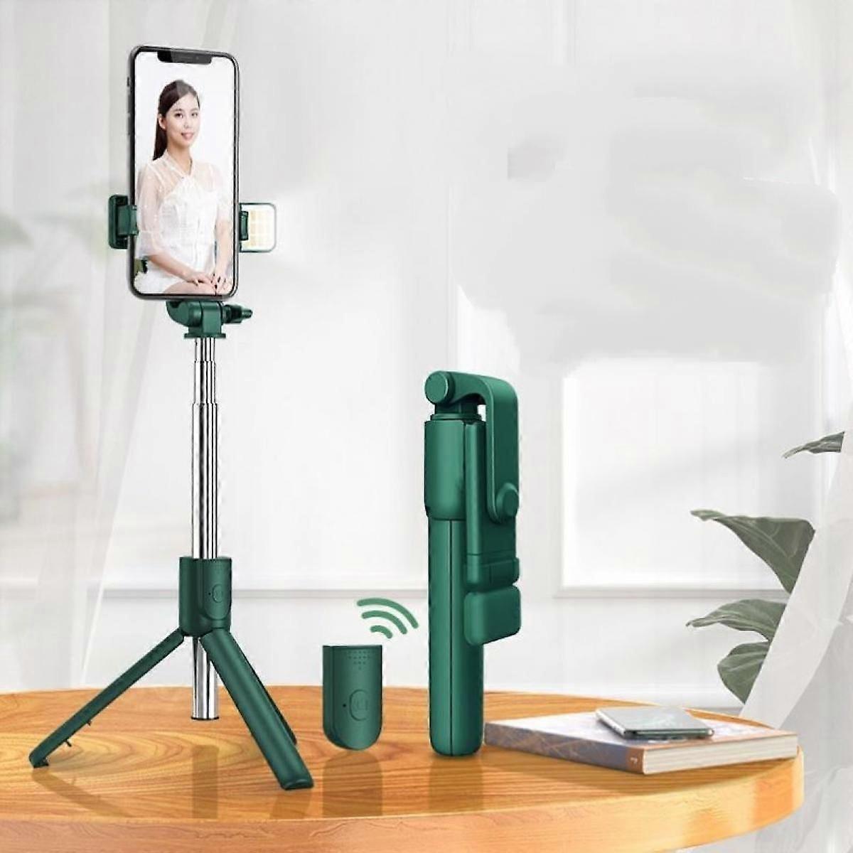 Foldable Wireless Selfie Stick With Adjustable Fill Light Portable