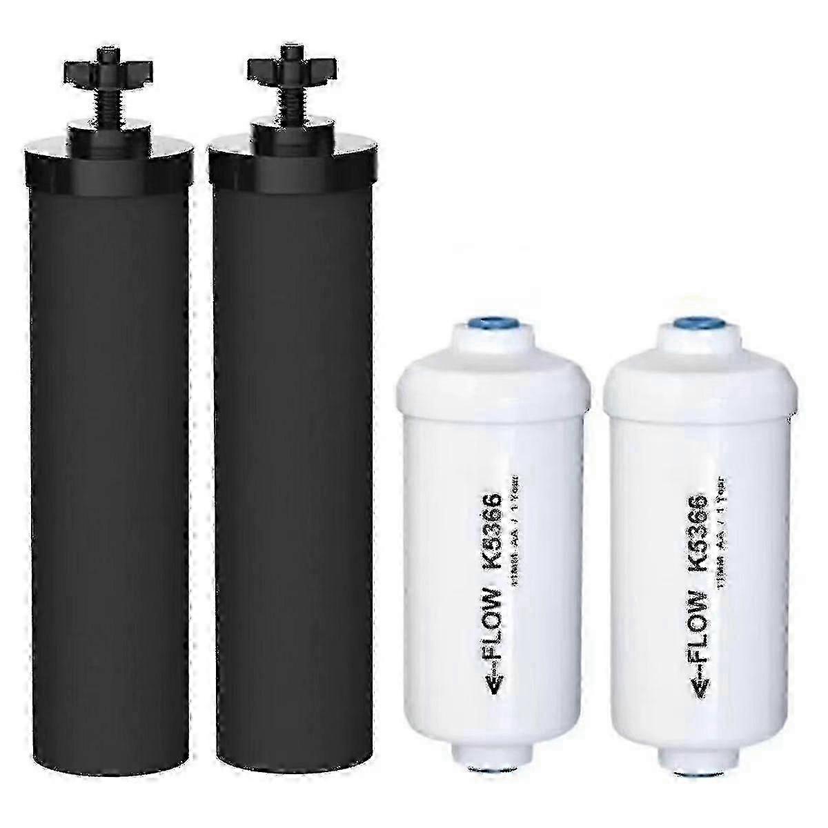 Replacement For 2 And 2 Fluoride Water Filter, Compatible With Black Gravity Water Filtration System