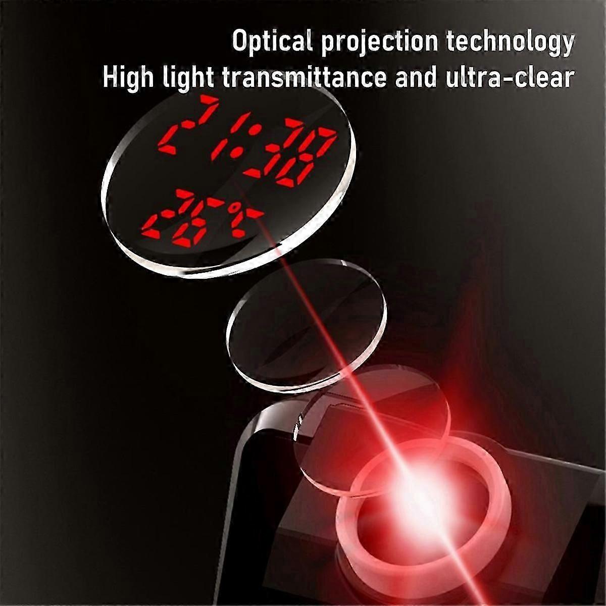 Projection Alarm Clock HD LED Display Smart Projection Clocks for Bedroom 180 Degree Rotatable Digi