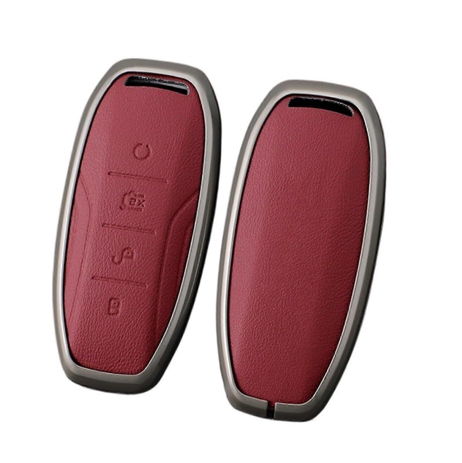Car Key Case Full Cover Shell Fit for BYD Fit for Tang EV600 Han EV Yuan ATTO 3 Song Plus Pro MAX Qin(E red)