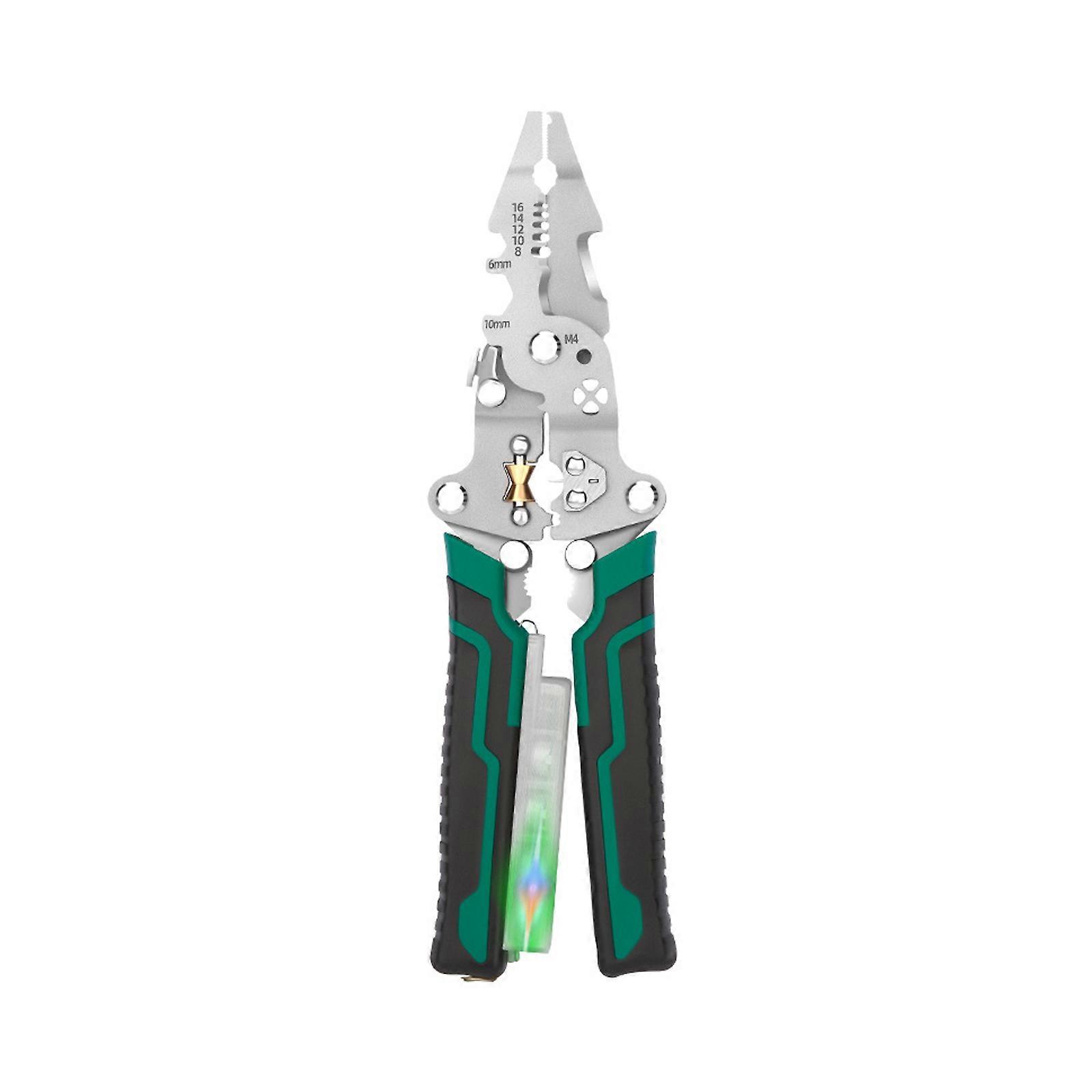 4 In 1 Wire Stripper Wire Stripping Tool with Voltage Tester Cable Cutter Foldable Crimper Splitting Wire Stripper