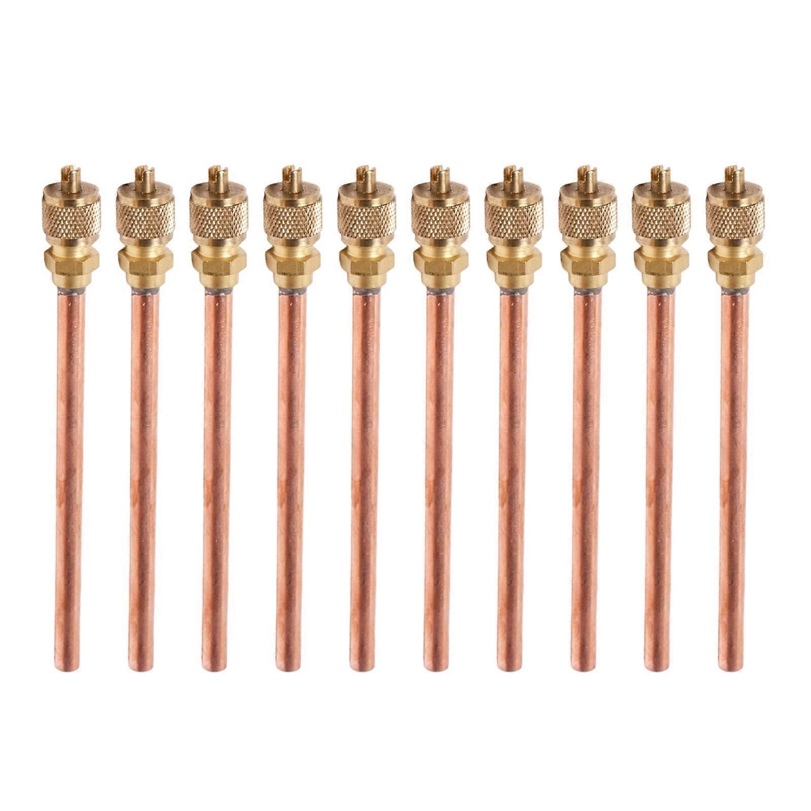 10Pcs Service Access Valves Kit Refrigerator Access Valves Set 1/4" SAE Thick Refrigerants Filling Access Valves for Home
