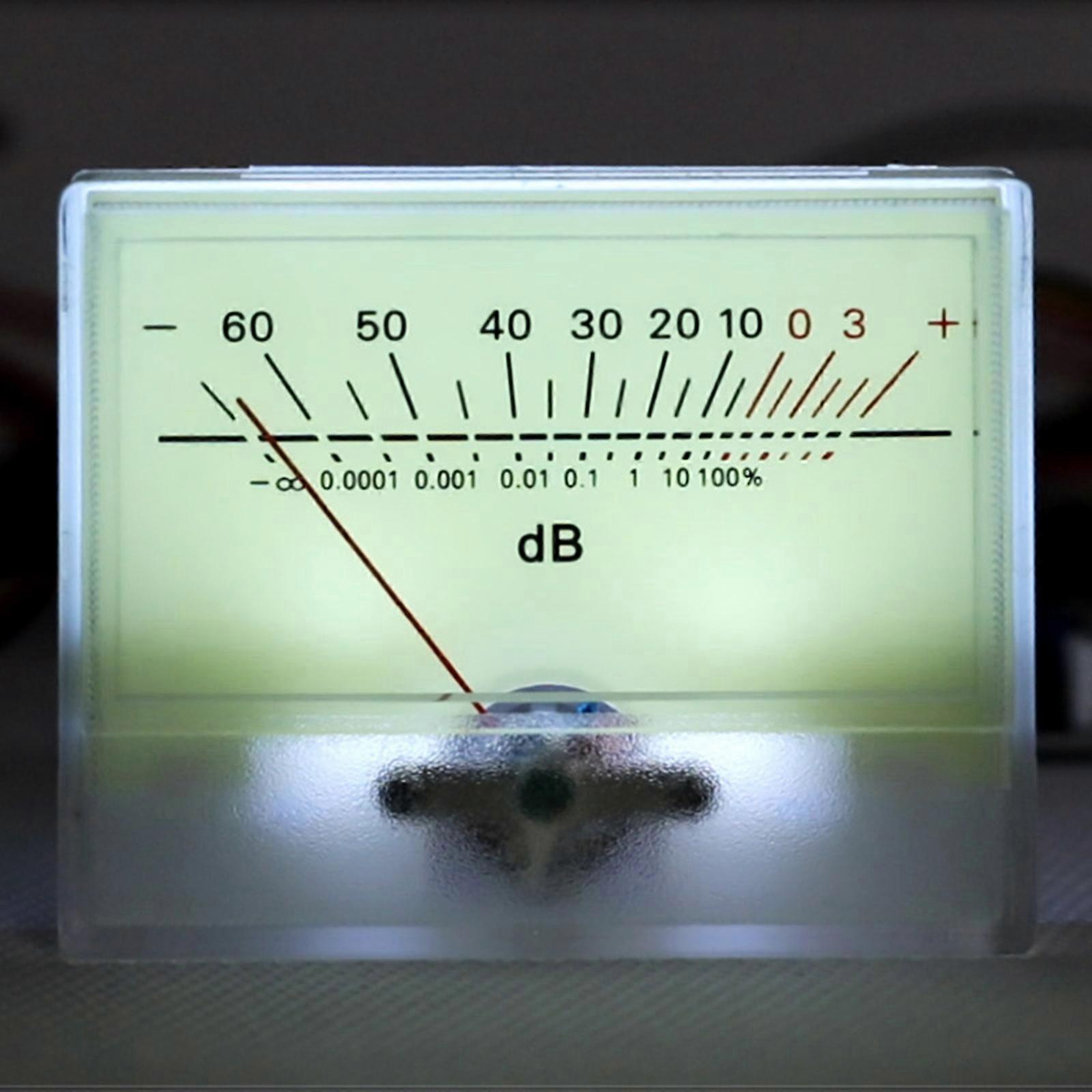 Small VU Meter with White Backlight DB Level Meter for Recording Studio Home