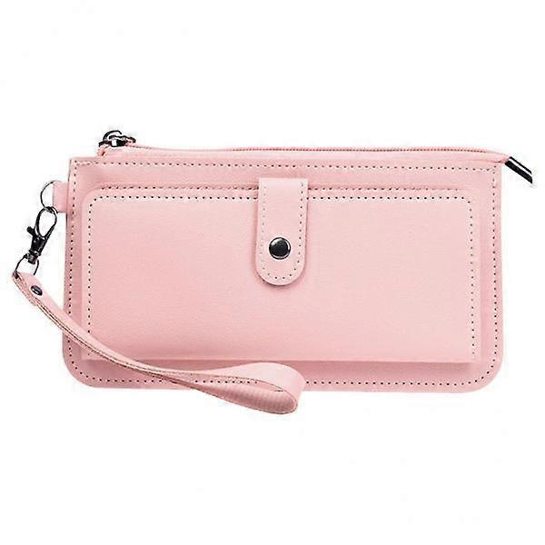 Elegant Ladies Leather Wallet with Ample Card Storage - Soft Pink