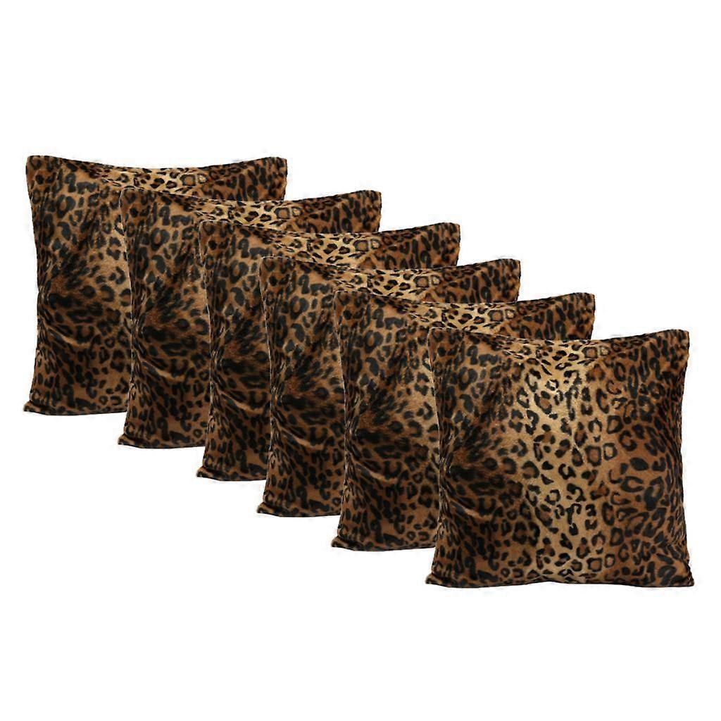 6pcs Square Animal Print Leopard Zebra Throw Pillow Case Car Cushion Cover