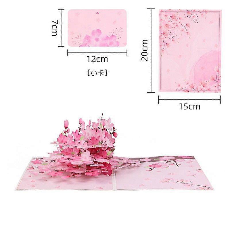 1pcs cherry blossom three-dimensional greeting cards