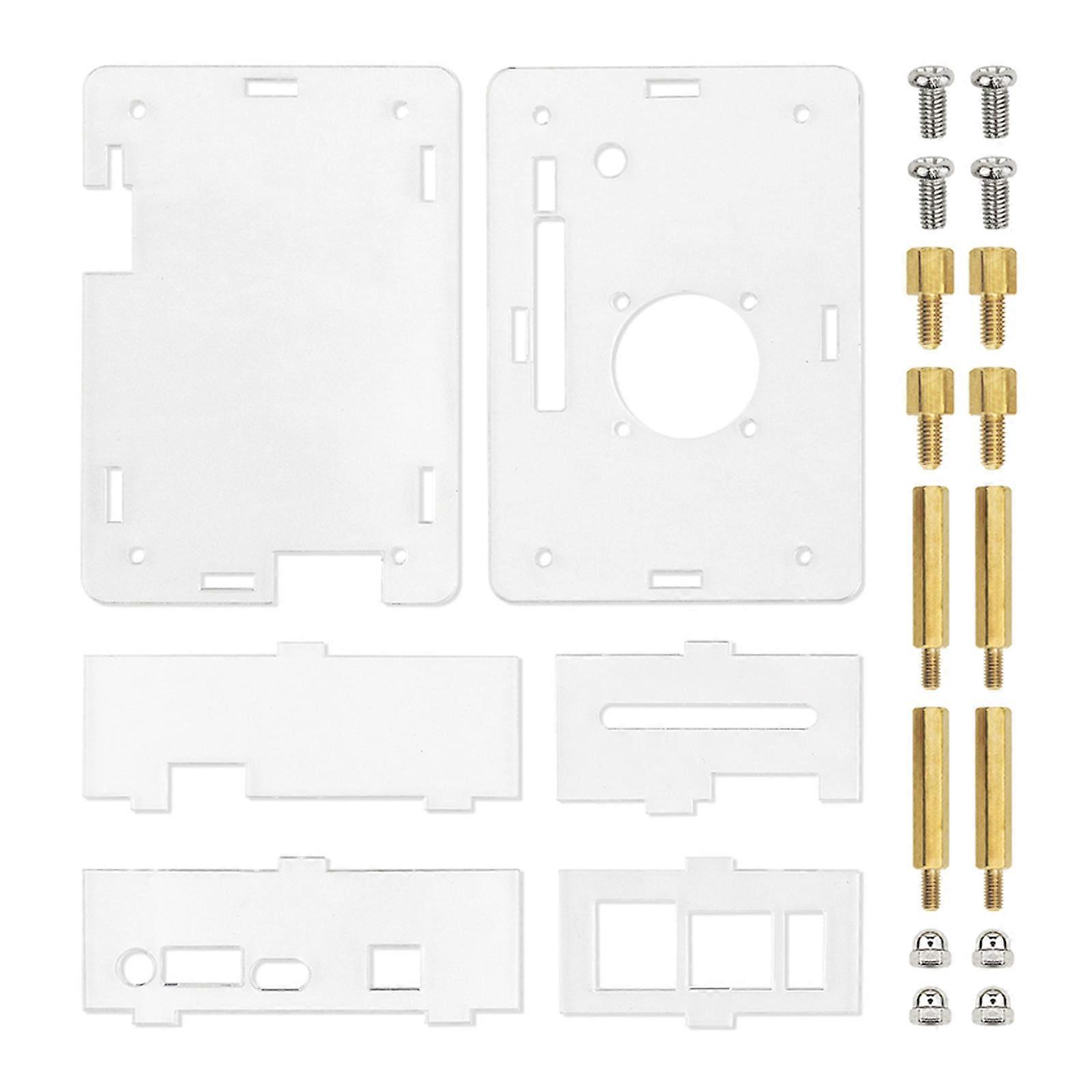 for Case for Orange Pi 4 Lts with Cooling Fan Heat Dissipation Enclosure Clear Acrylic Motherboard Cover Radiator