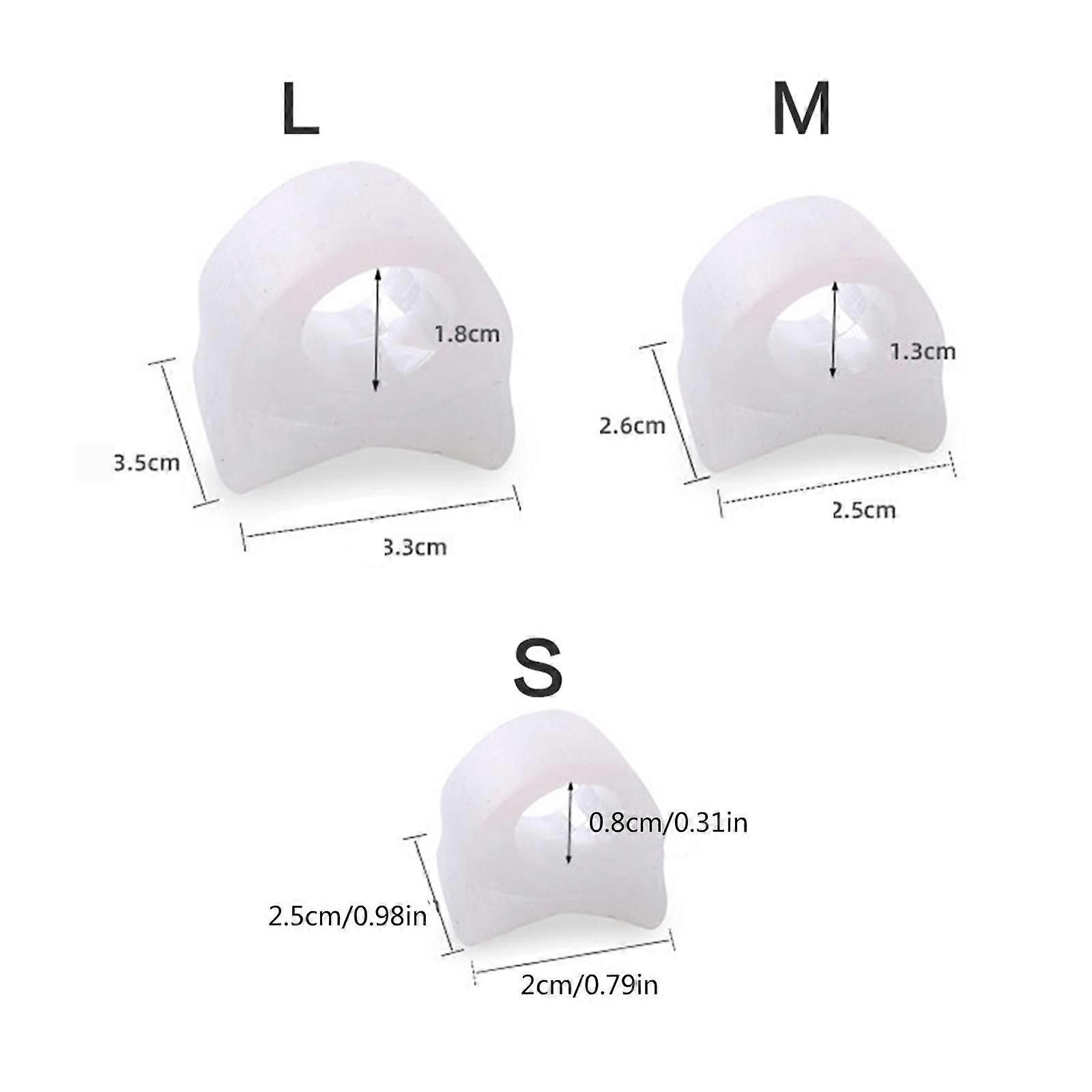 3 Pairs Pinky Toe Separators Silicone Little Toe Spacers for Overlapping Toe White L-3PC