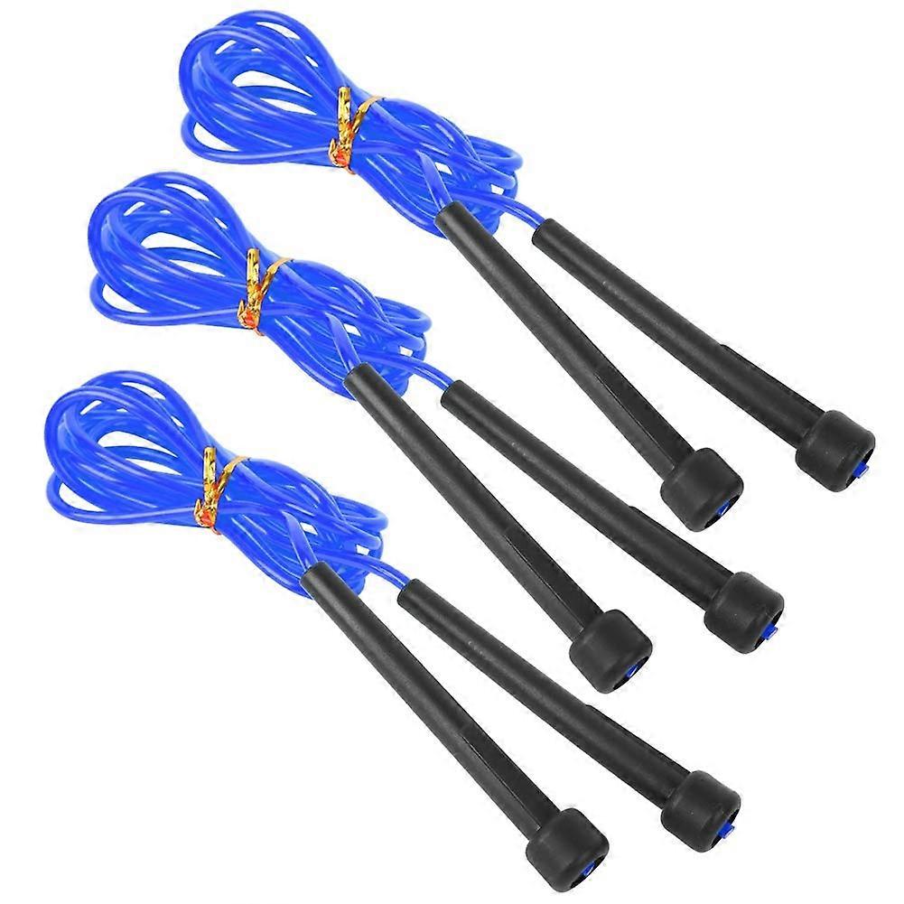 Single Student Stille PVC Speed Jump Rope for Indoor Fitness 3PCs Blue