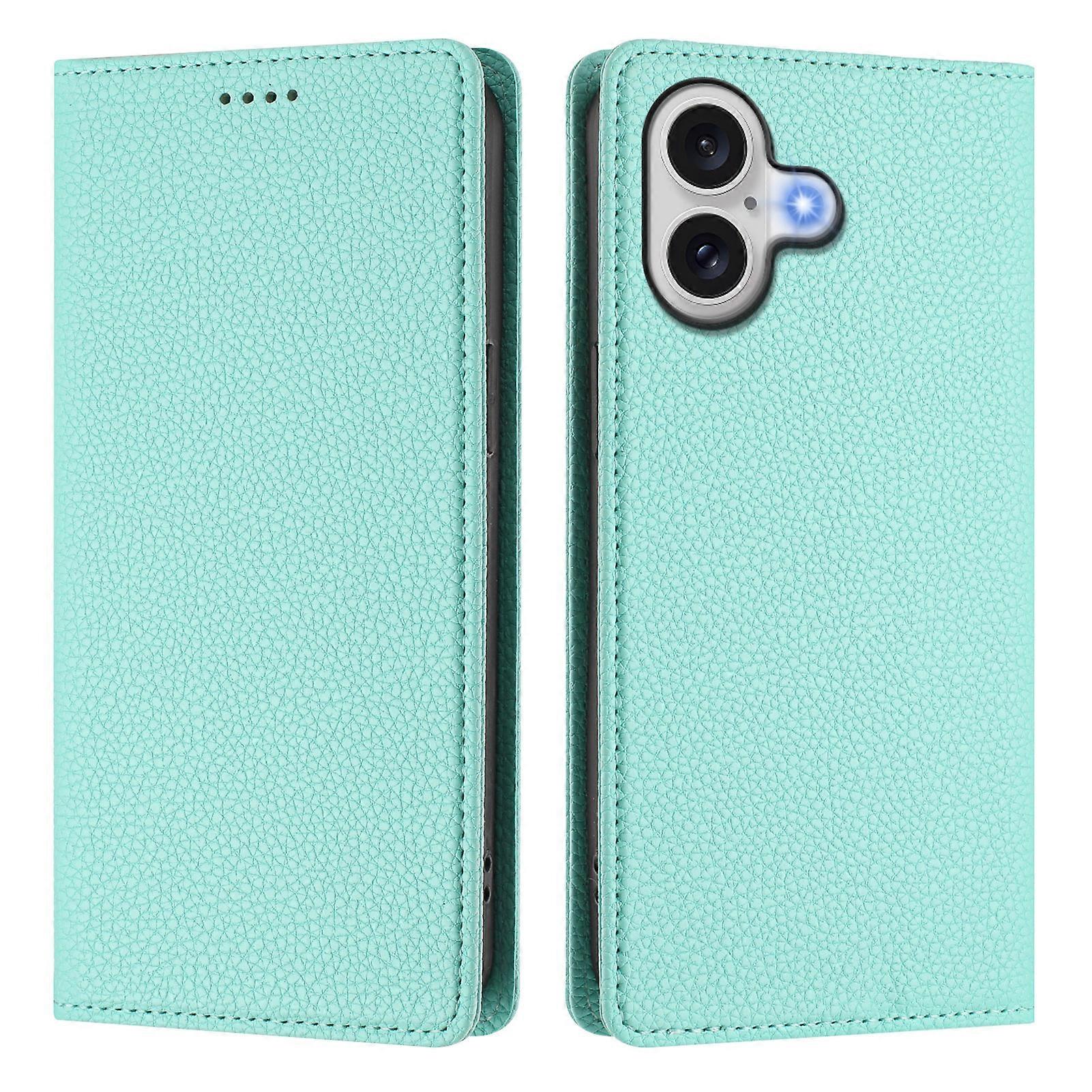 Compatible For iPhone 17 Wallet Case RFID Litchi Texture Leather Mobile Cover