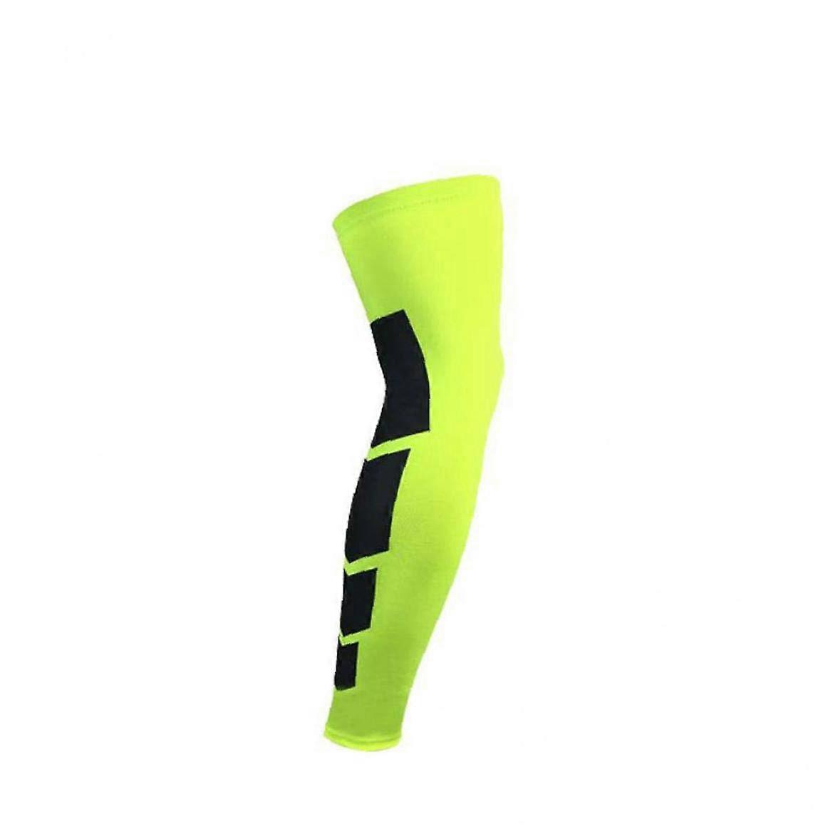 Compress Knee Pads Fluorescence Green Stretch Long Sleeve Compression Socks Large 1pc Leg Warmers for Knee Protection