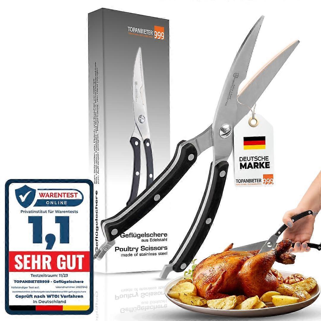 Kitchen Scissors Extra Sharp Scissors for Kitchen, Pizza, Poultry More Ergonomic, Versatile (Poultry Scissors Silver) Stainlesssteel