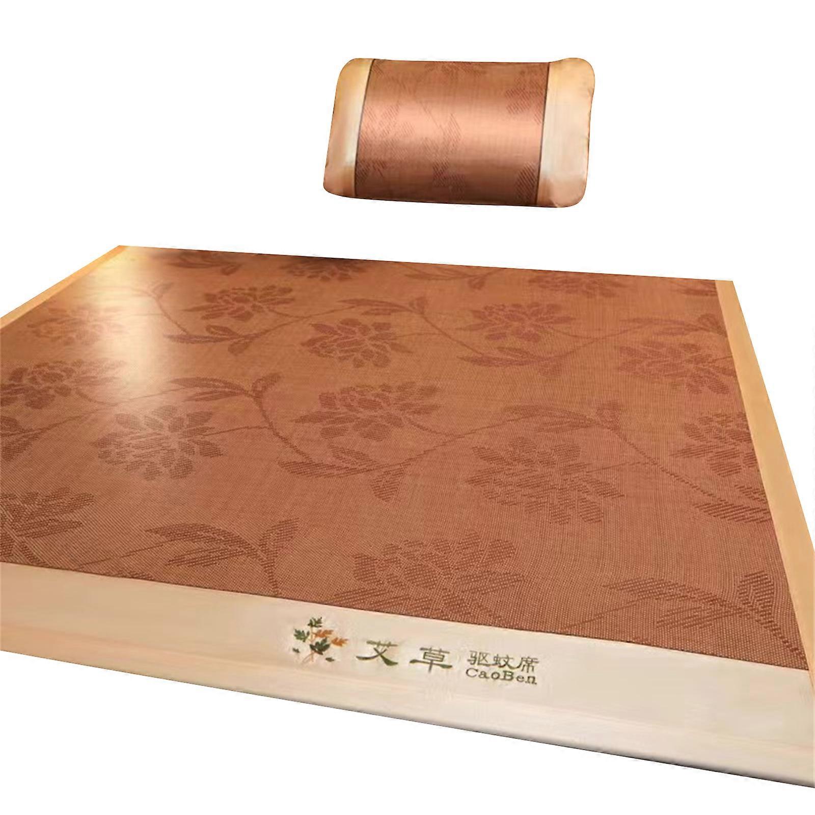 rattan sengetøj måtte dobbelt side køling ark is silke overflade s foldbart design holdbar rejsevenlig boligindretning narcissus