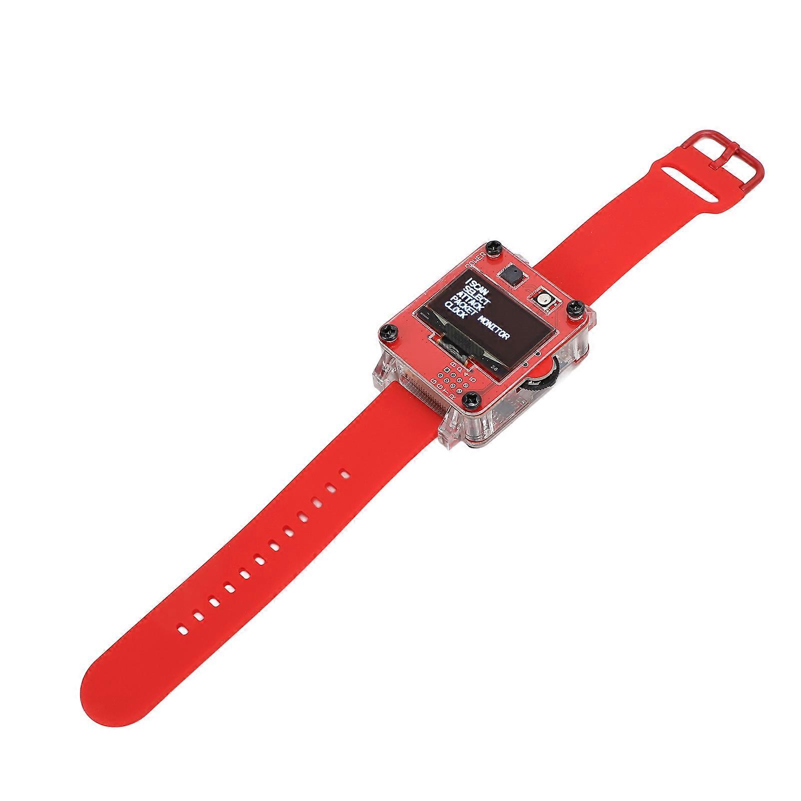 Wireless Fidelity Watch für ESP8266 Programmierbare Entwicklungsplatine 1,3 Zoll Organische Leuchtdiode Angriffskontrolle Testwerkzeug Rot 