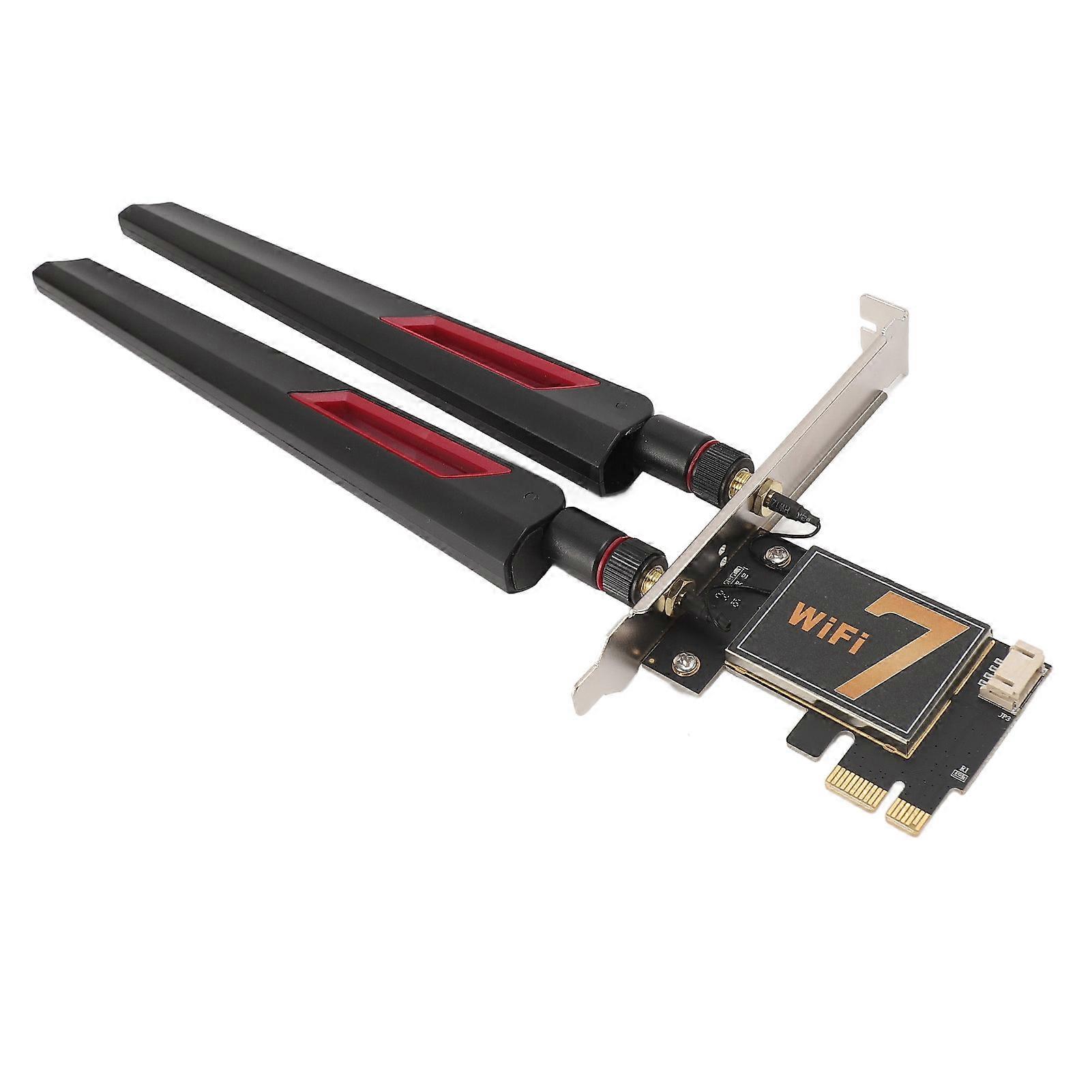 BE200NGW 8774 Mbit/s PCIE WiFi-Karte Dreiband-Wireless-Netzwerkkarte mit 10 DB Dual-Antennen für Desktop-Computer 