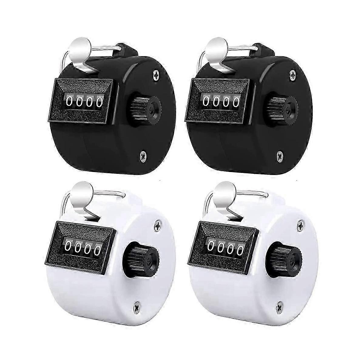 Pack de 4 compteur Clicker 4-digit Number Count,Compteurs mécaniques portatifs Clickers Pitch Counter