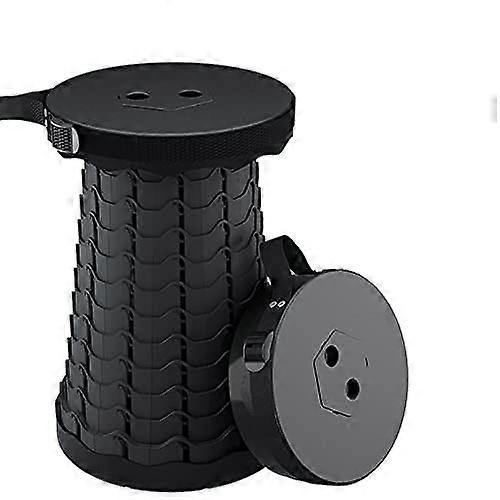 Adjustable Telescopic Stool Portable Folding Chair for Camping and Fishing, Black, Lightweight, Compact Design, Upgrade Model
