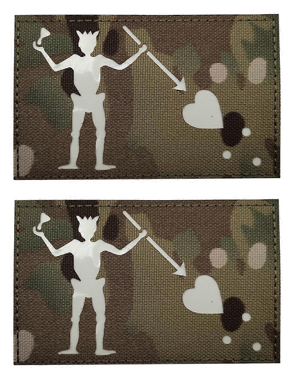 2 PCS  Blackbeard Flag Patches Edward Teach Pirate Flag Patch Luminous Glow in The Dark Laser Cut Morale Patch Hook and Loop 4.33 2.75 in(CP)