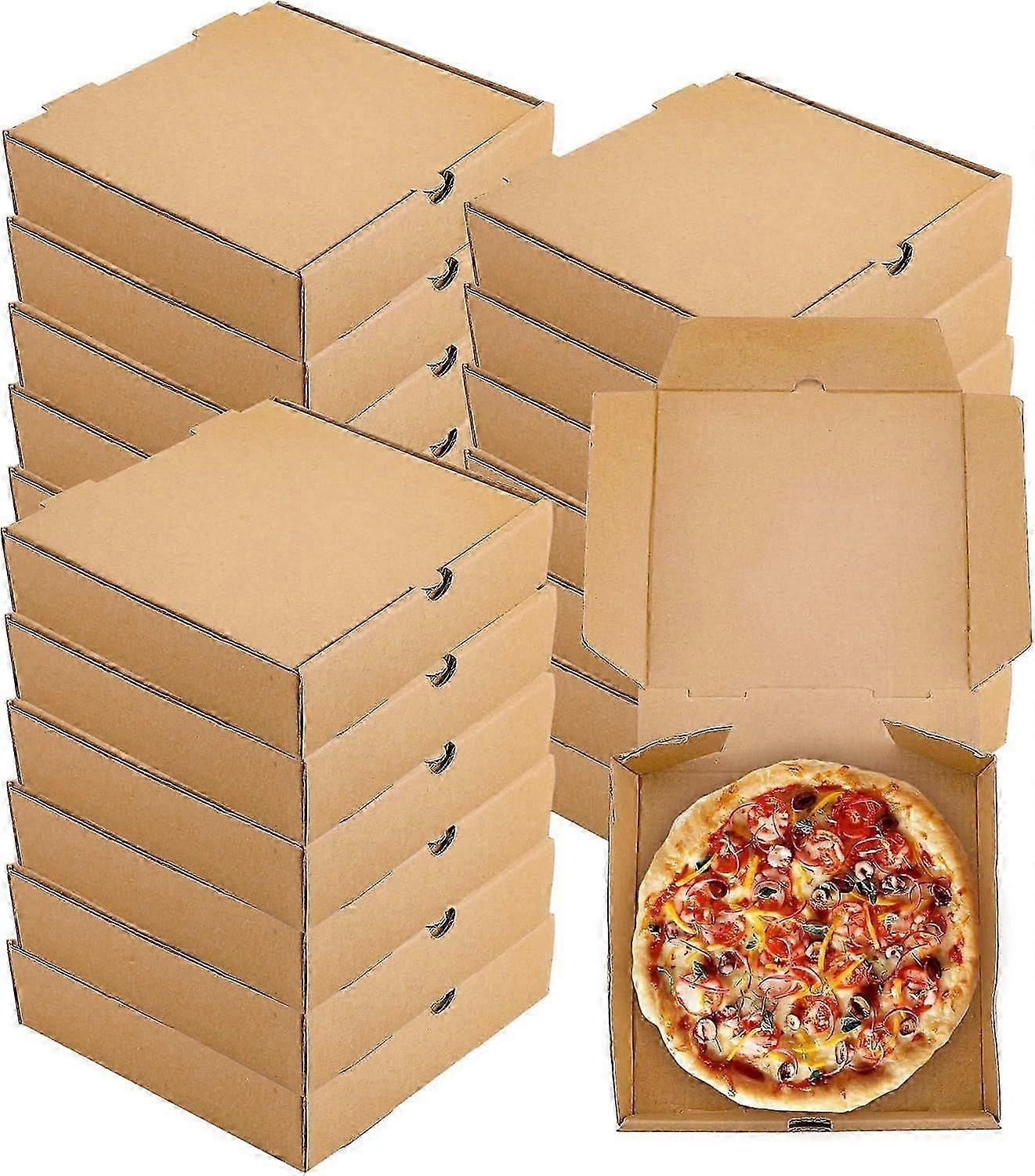 2025年最新モデル20パッククラフトピザボックスバルク、6.3インチ x 6.3インチ x 1.6インチ小型ピザボックス使い捨て