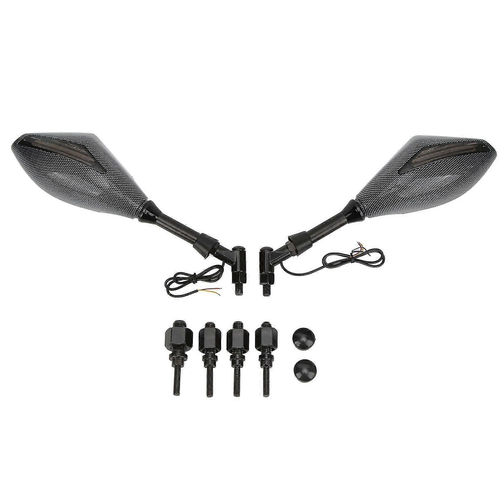 Motorcycle Side Mirror,Pair Motorcycle Rear View Motorcycle Wing Mirror Motorcycle Turn Signal Rearview Mirror Power Packed Performance