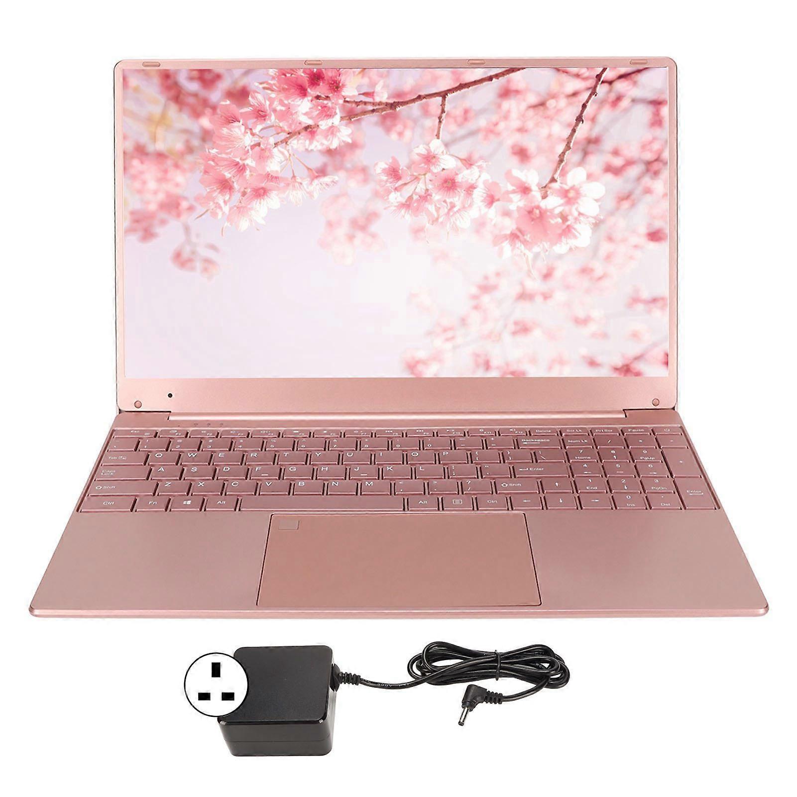 Laptop 15.6in for Intel N5095CPU 16GB RAM Fingerprint Keypad Backlit Keyboard Pink Portable Laptop for Win 11