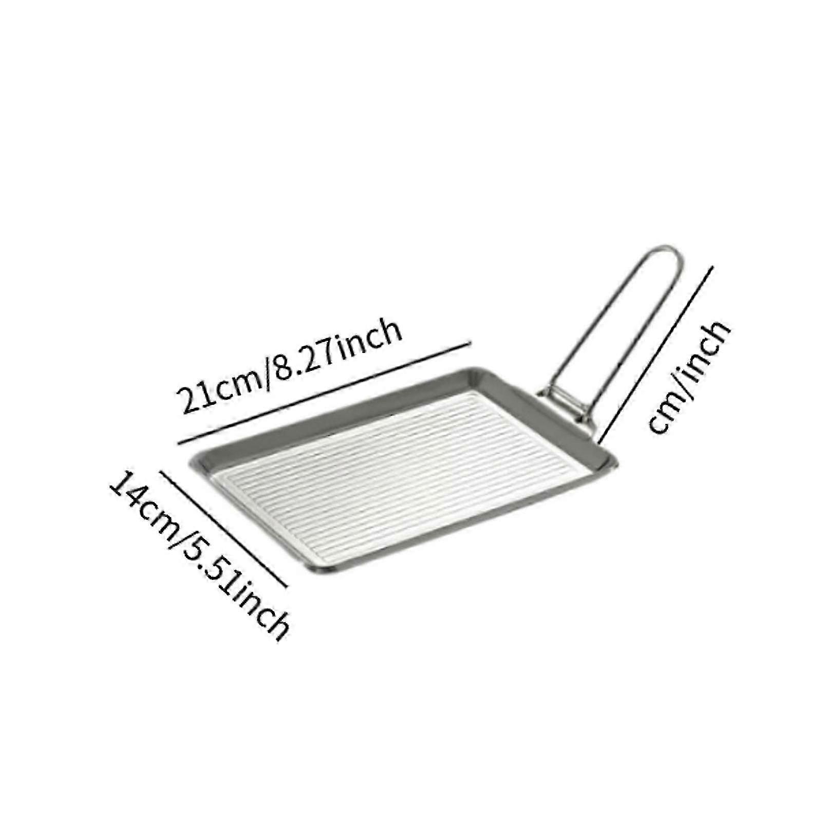 Portable BBQ Grill Pan with Detachable Handle for Outdoor Picnics and Frying