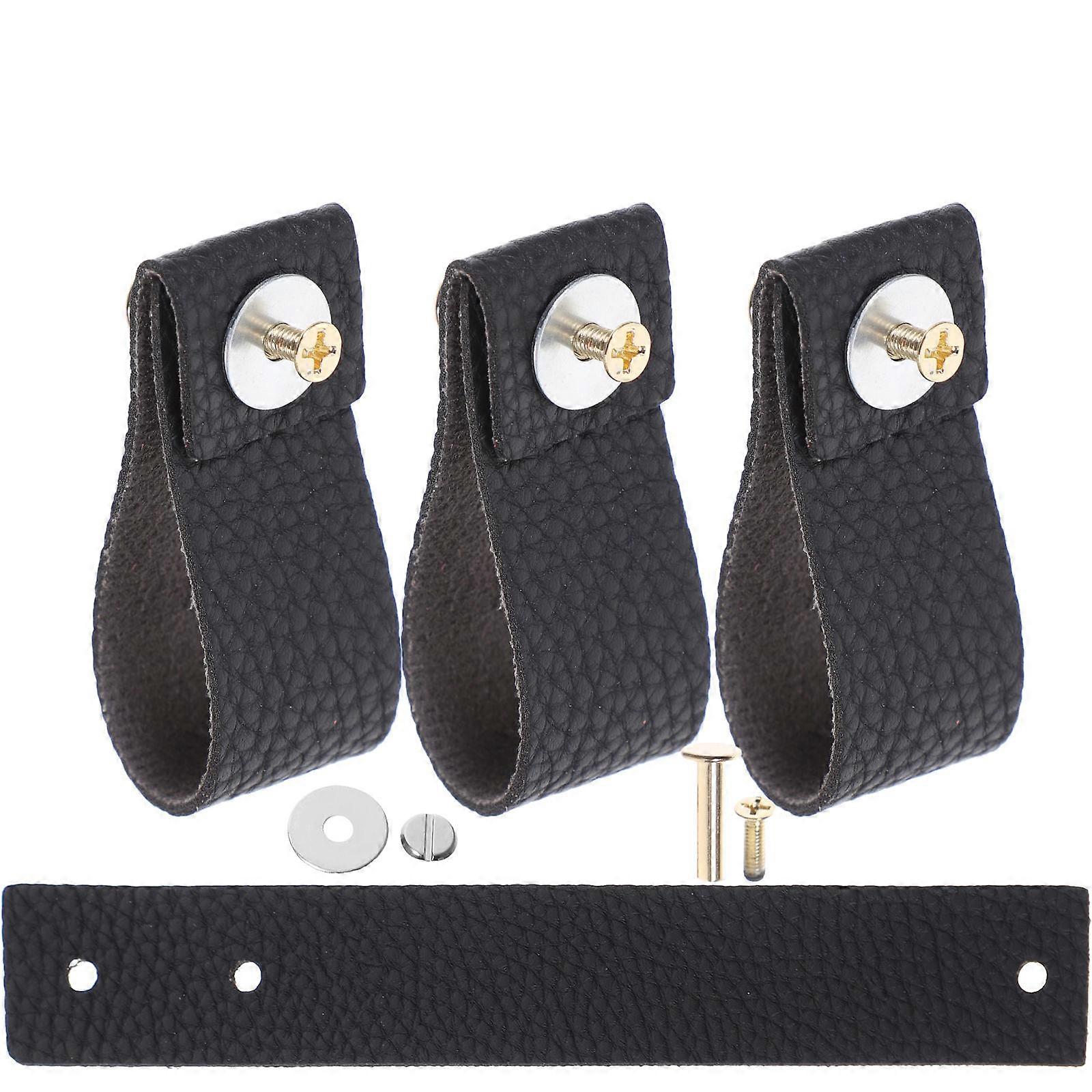 Drawer Pulls Handles Cabinet And Furniture Knobs Living Room Furniture Black Rectangular 4Pcs