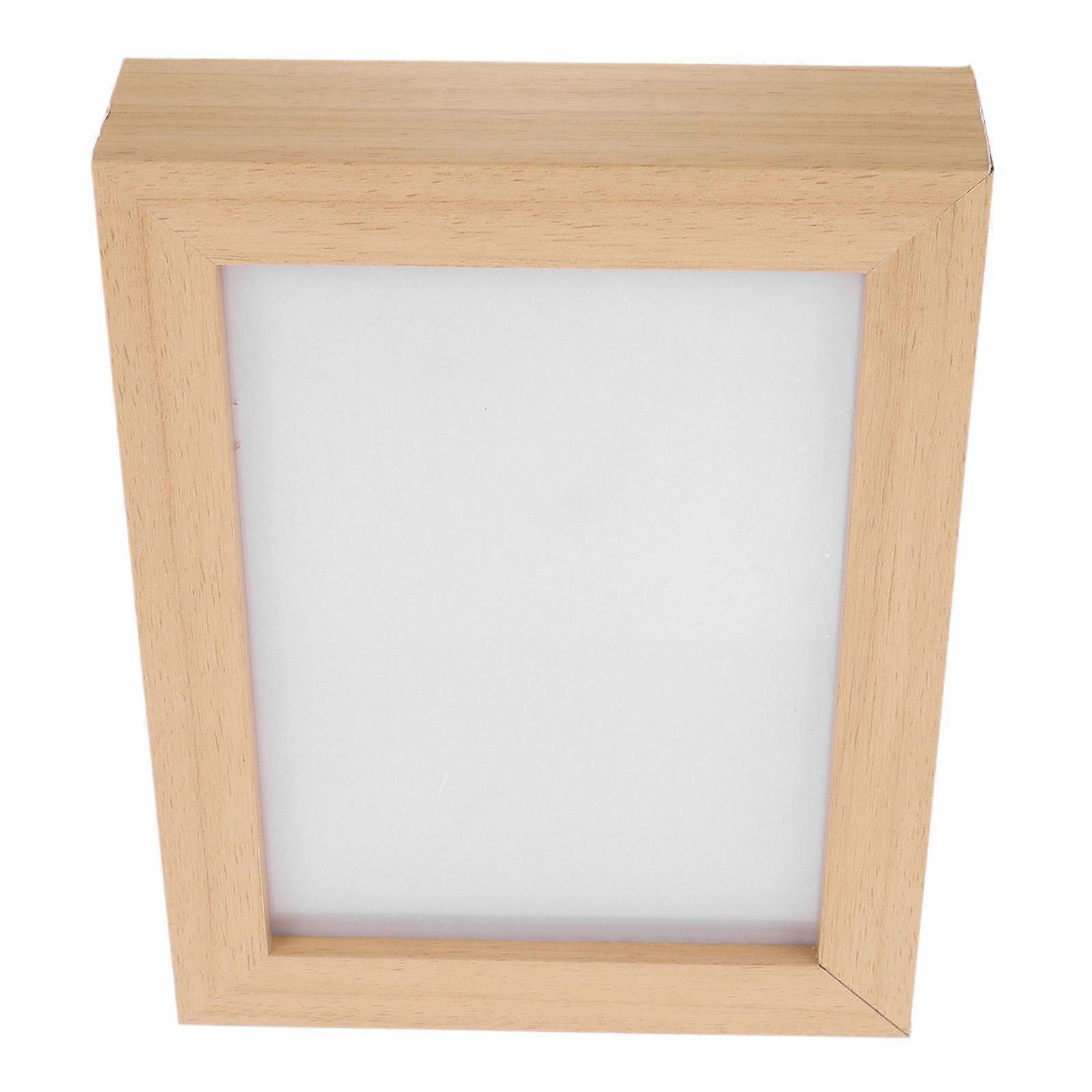 Solid Wood Frame Rotating Photo Frame Rectangular Simple Design Wall Decoration Beige 20.40X15.40X4.00CM 1Pcs