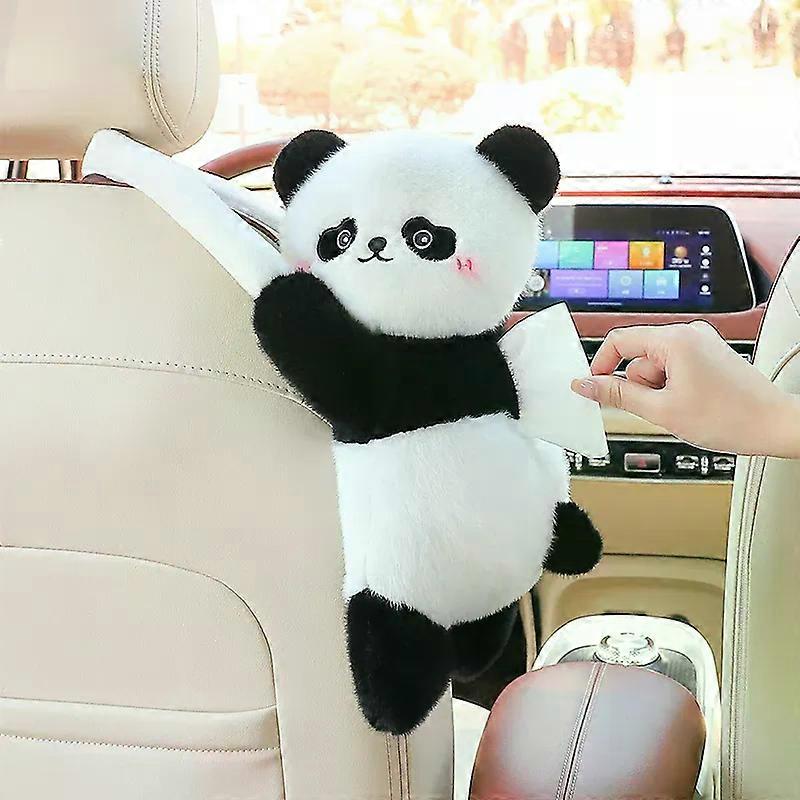 Short Plush Car Tissue Holder Cartoon Car Tissue Box Hanging Type Cute Tissue Box Suitable for Car