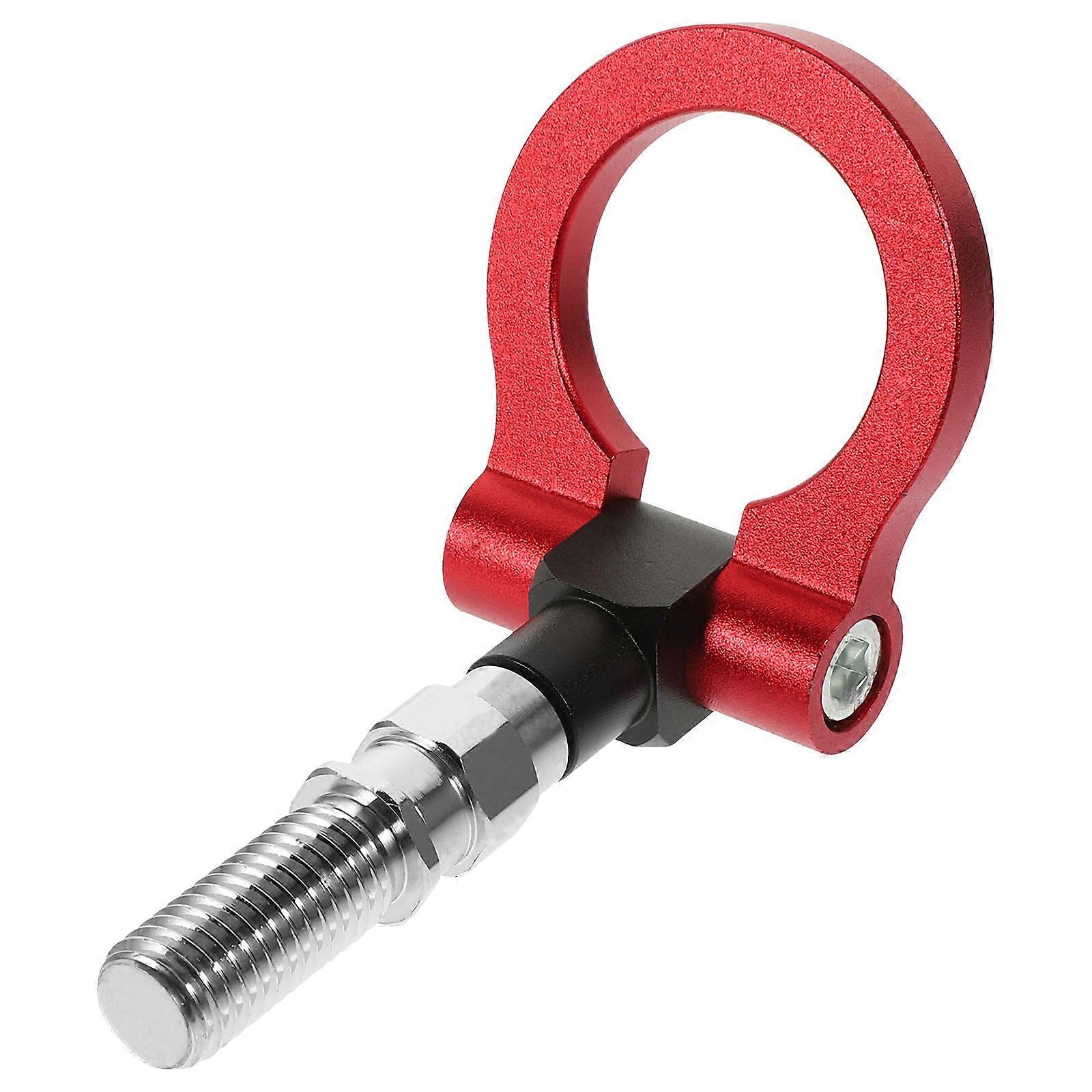 Car Modified Towing Hook for Front Bumper – Universal Racing Trailer Ring for Sports Vehicles, Compatible with Red Safe Tow Accessory