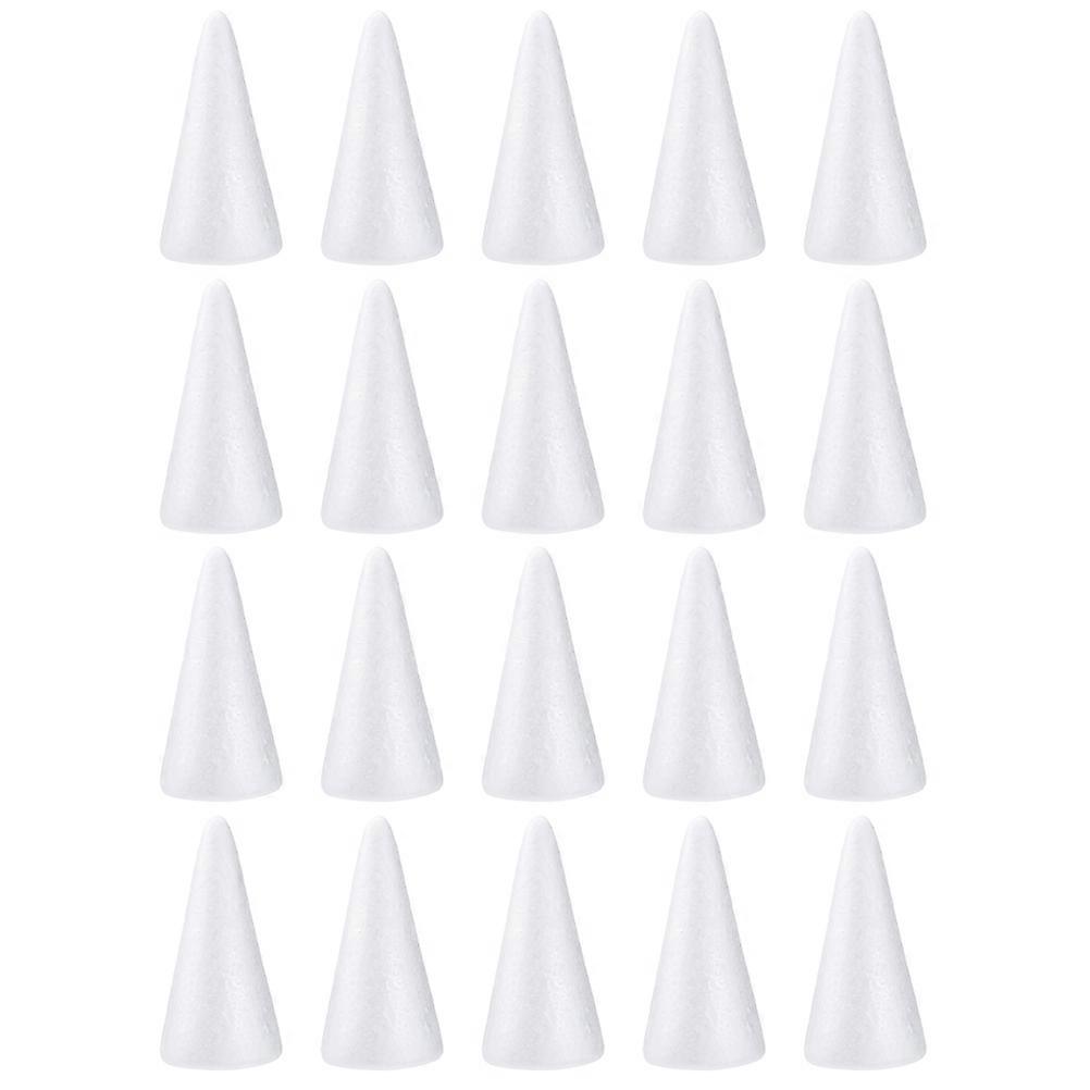 White Cone Shape Foams for Decor Lightweight Durable DIY Crafts and Children Toy 20pcs