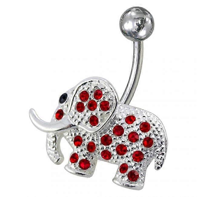 Fancy Jewelled Elephant Non-moving Belly Ring