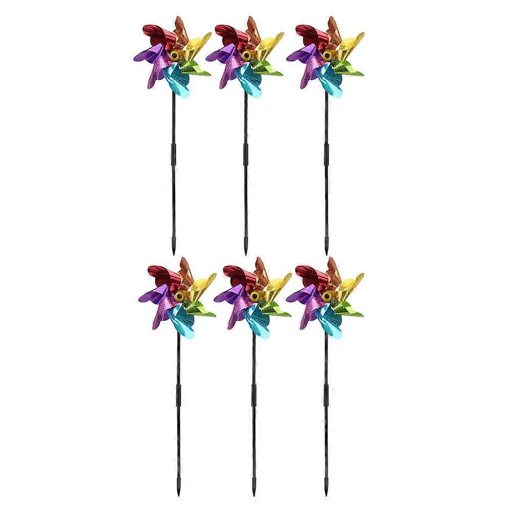 Spinning Toy Pinwheel Decoration Park Pinwheel Home Owners Multi-Color 6Set