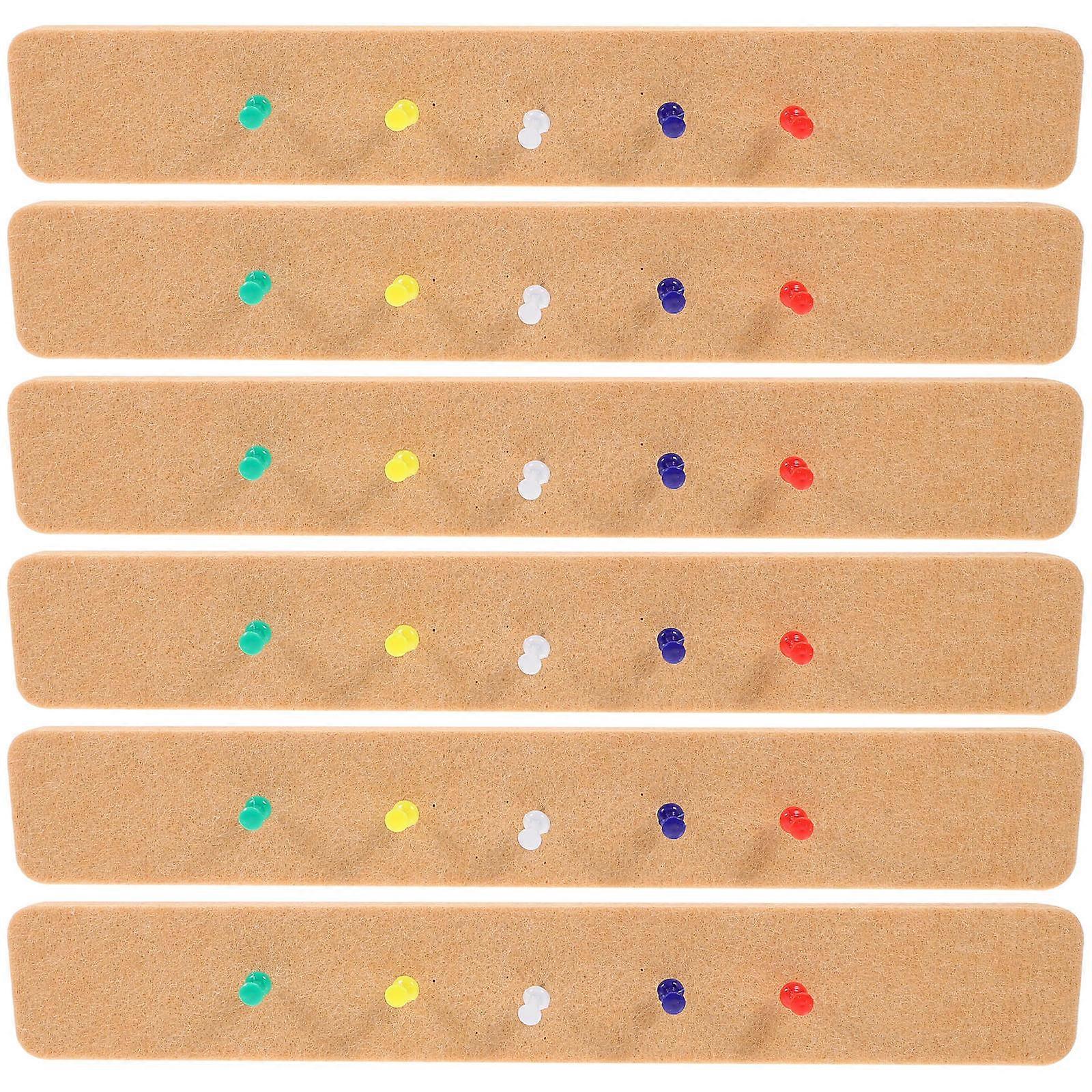 6pcs suspendu amovible tableau d’affichage bandes adhésif tableau d’affichage petit bureau épingle bande de liège feutre jaune
